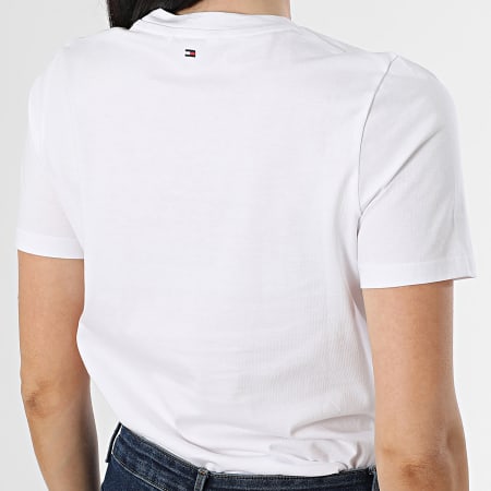 Tommy Hilfiger - Tee Shirt Femme Contrast 5522 Blanc