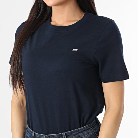Tommy Hilfiger - Tee Shirt Femme Contrast 5522 Bleu Marine