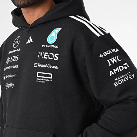 Adidas Sportswear - Sweat Capuche A Bandes Mercedes AMG JW5385 Noir Blanc