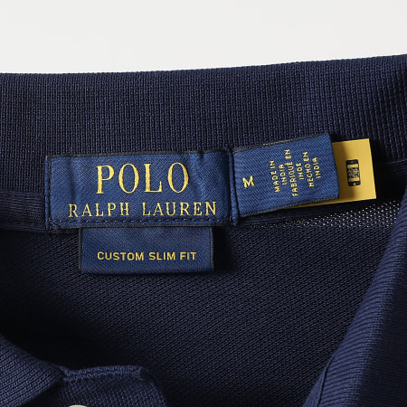Polo Ralph Lauren - Polo Slim Fit personalizado de manga curta Big Player Azul-marinho Branco