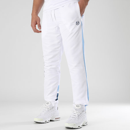 Sergio Tacchini - Pantalon Jogging A Bandes Denso 41124 Blanc Bleu Clair