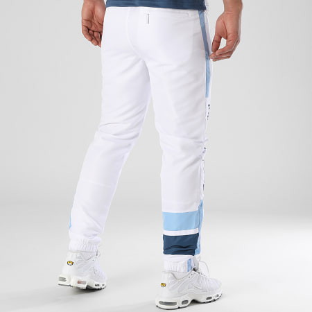 Sergio Tacchini - Pantalon Jogging A Bandes Denso 41124 Blanc Bleu Clair