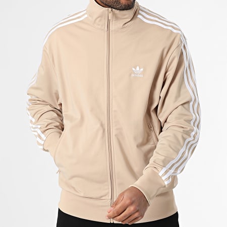 Adidas Originals - Veste Zippée A Bandes Firebird IY9888 Beige Blanc