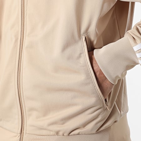 Adidas Originals - Veste Zippée A Bandes Firebird IY9888 Beige Blanc