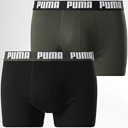 Puma - Lot De 2 Boxers 701226387 Vert Kaki Noir