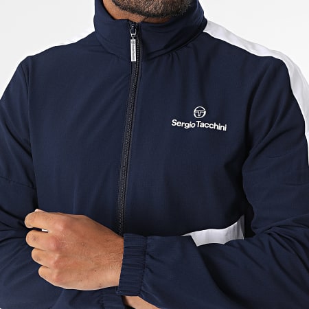 Sergio Tacchini - Giardino 41009 Navy Blue White Hooded Zip Jacket