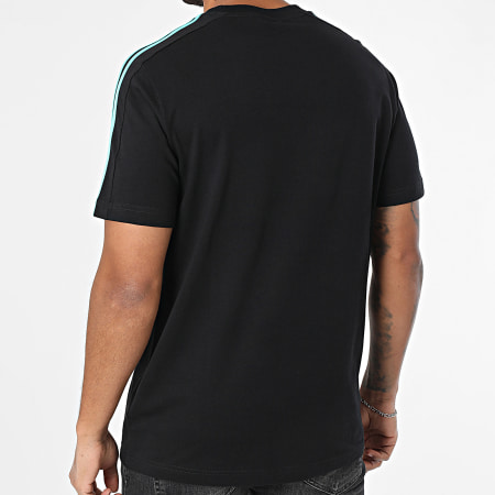 Adidas Sportswear - Tee Shirt A Bandes Mercedes AMG JV5425 Noir Blanc Bleu Turquoise