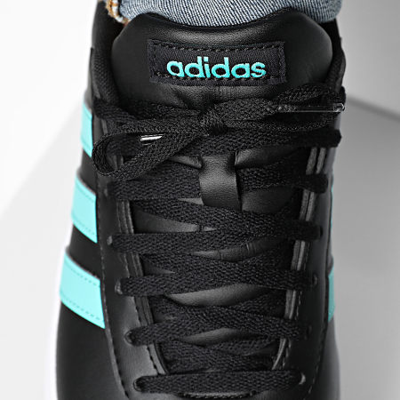 Adidas Sportswear - Baskets VL Court Mer JR1068 Core Black Semi Mint Rush Footwear White