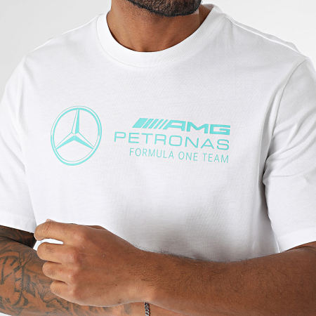 Adidas Performance - Tee Shirt AMG Mercedes JV5456 Blanco Azul Turquesa