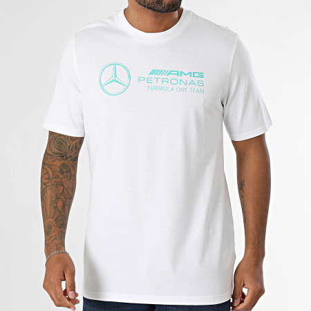 Adidas Performance - Tee Shirt AMG Mercedes JV5456 Blanco Azul Turquesa