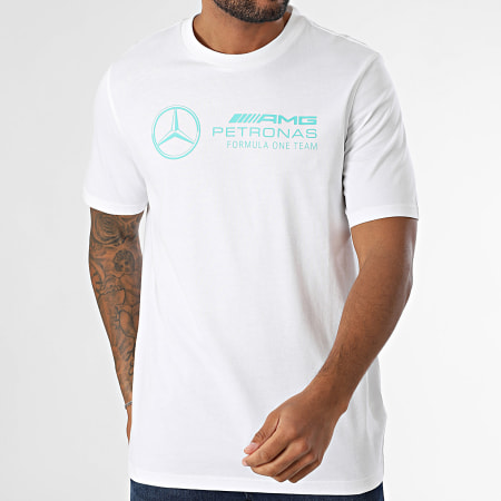 Adidas Performance - Tee Shirt AMG Mercedes JV5456 Blanco Azul Turquesa