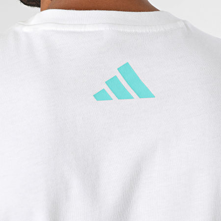 Adidas Performance - Tee Shirt AMG Mercedes JV5456 Blanco Azul Turquesa