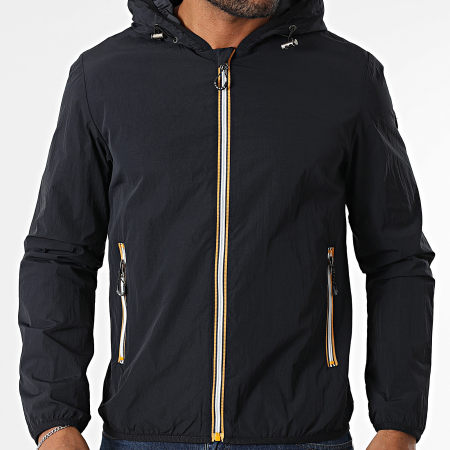 Kymaxx - Coupe-Vent Zippé Capuche Bleu Marine