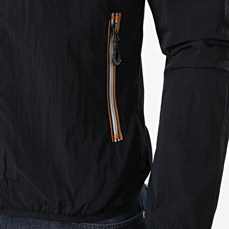 Kymaxx - Coupe-Vent Zippé Capuche Bleu Marine