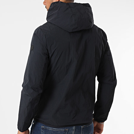 Kymaxx - Coupe-Vent Zippé Capuche Bleu Marine