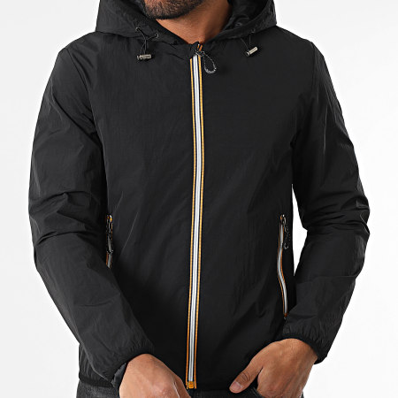 Kymaxx - Coupe-Vent Zippé Capuche Noir