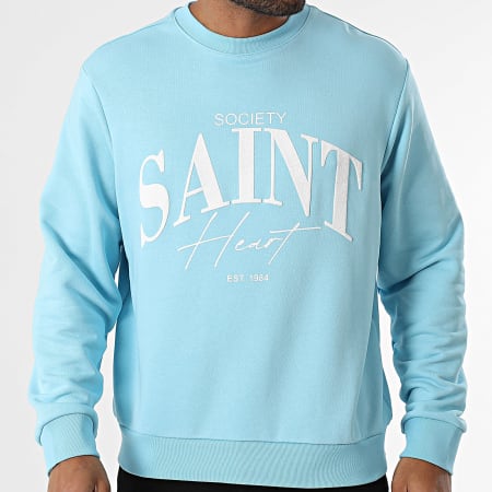 KZR - Sudadera de Cuello Redondo Azul Claro