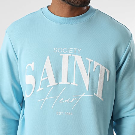 KZR - Sudadera de Cuello Redondo Azul Claro