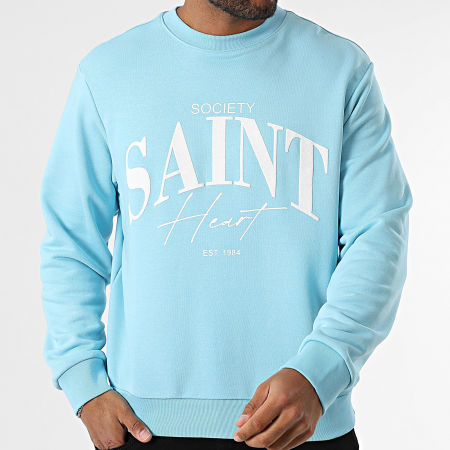 KZR - Sudadera de Cuello Redondo Azul Claro