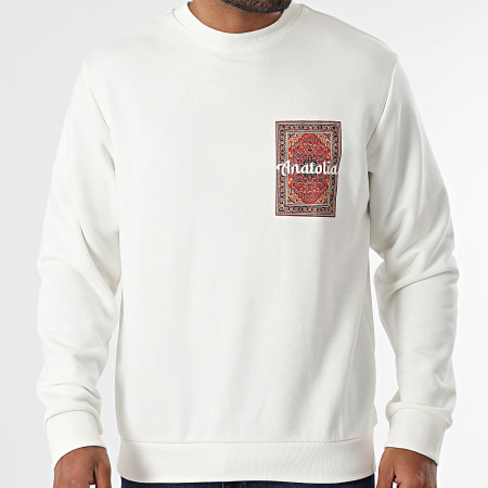 KZR - Sudadera de Cuello Redondo Blanca