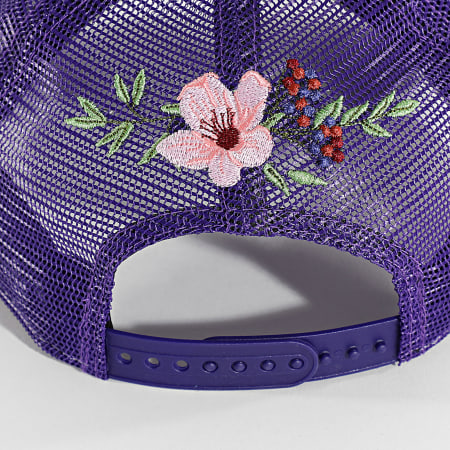 New Era - Casquette Trucker Flower Los Angeles Lakers Violet Blanc