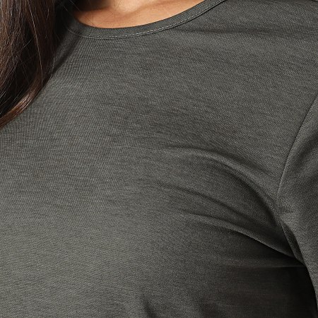 Only - Robe Tee Shirt Femme Birdie Vert Kaki Foncé