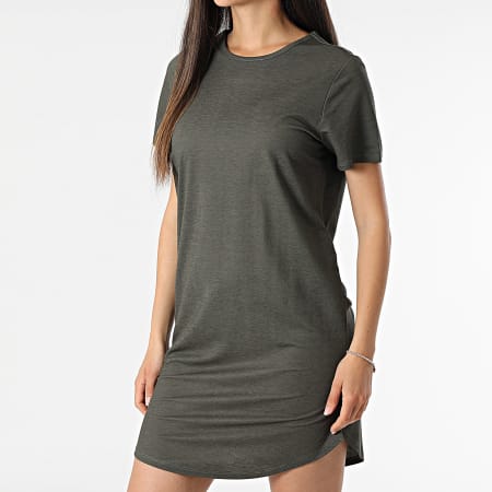Only - Robe Tee Shirt Femme Birdie Vert Kaki Foncé