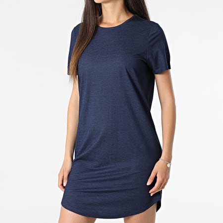 Only - Robe Tee Shirt Femme Birdie Bleu Marine