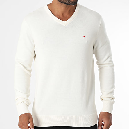 Tommy Hilfiger - Pull Col V Essential Cotton 4745 Beige