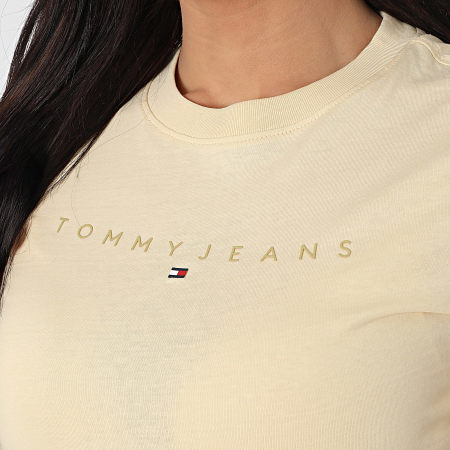 Tommy Jeans - Tee Shirt Femme Tonal Linear 0315 Jaune Clair