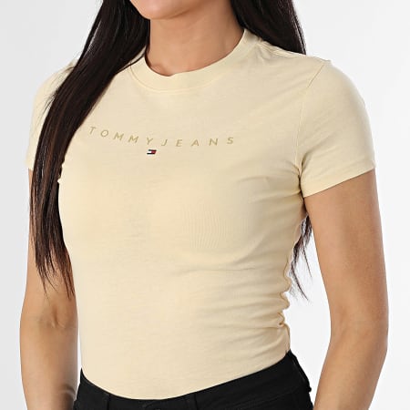 Tommy Jeans - Tee Shirt Femme Tonal Linear 0315 Jaune Clair