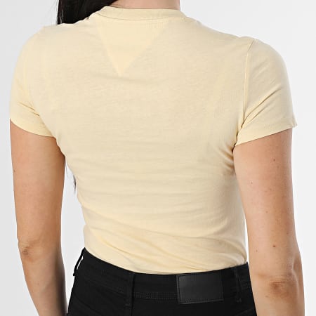 Tommy Jeans - Tee Shirt Femme Tonal Linear 0315 Jaune Clair