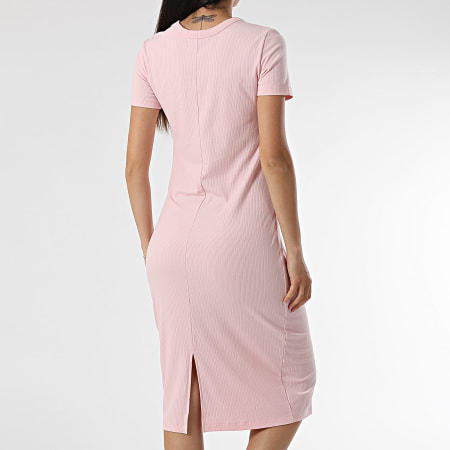 Tommy Jeans - Robe Longue Tee Shirt Femme Bodycon Midi 9721 Rose Clair