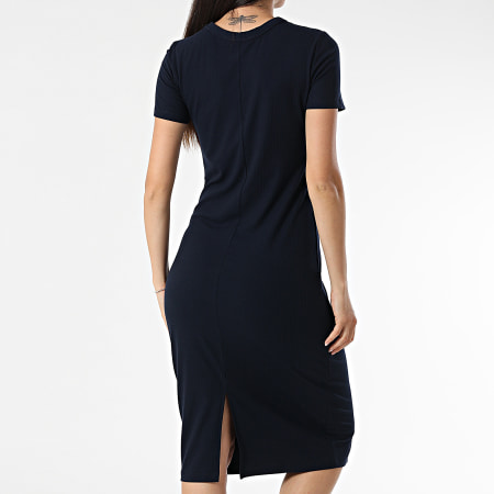 Tommy Jeans - Robe Longue Tee Shirt Femme Bodycon Midi 9721 Bleu Marine