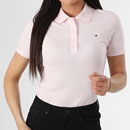 Tommy Hilfiger - Polo Manches Courtes Slim Femme 1985 3225 Rose Clair