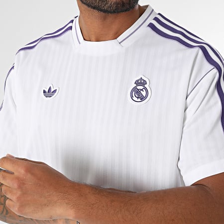 Adidas Originals - Tee Shirt A Bandes Real Madrid JF2581 Blanc Violet