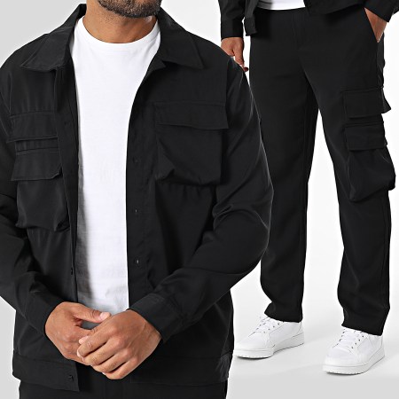 MTX - Zwart 0AB Cargo Broek en Overhemd Set