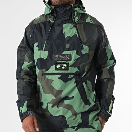 Vrunk - Ensemble Coupe-Vent Capuche Et Pantalon Jogging Camouflage Noir Vert