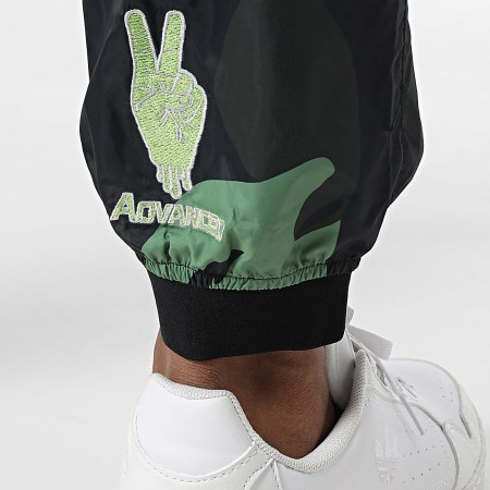 Vrunk - Ensemble Coupe-Vent Capuche Et Pantalon Jogging Camouflage Noir Vert