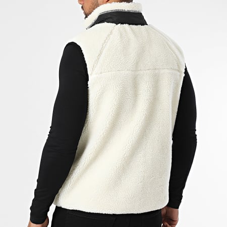 Vrunk - Veste Sans Manches Sherpa Ecru Noir