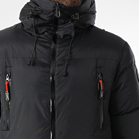 Vrunk - Doudoune Capuche Red Lazer Noir