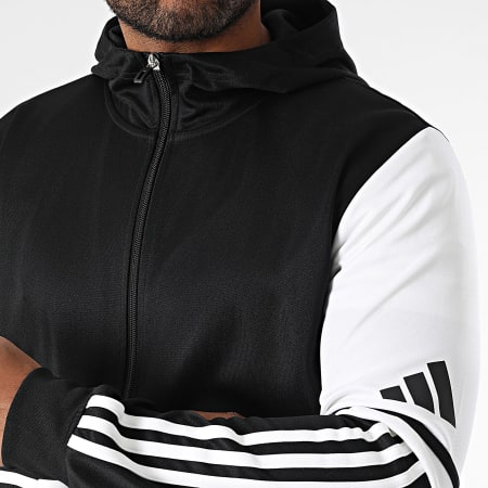 Adidas Sportswear - Ensemble De Survetement A Bandes SQ25 JE2778 JE2782 Noir Blanc