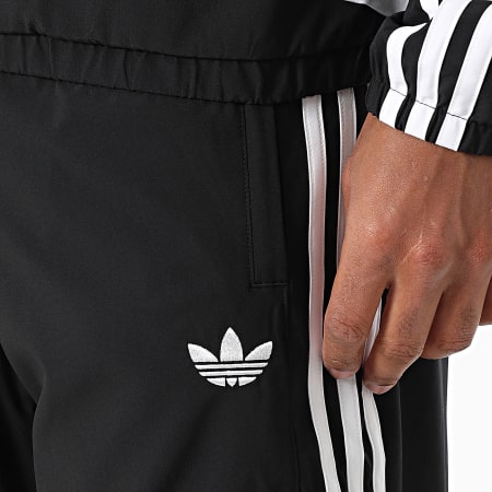 Adidas Originals - Ensemble De Survetement A Bandes Teamgeist JC6227 JC6228 Noir Blanc