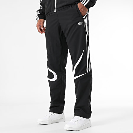 Adidas Originals - Ensemble De Survetement A Bandes Teamgeist JC6227 JC6228 Noir Blanc