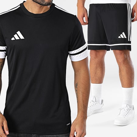 Adidas Sportswear - Ensemble Tee Shirt Et Short Jogging Squa 25 JG5832 JN5469 Noir Blanc