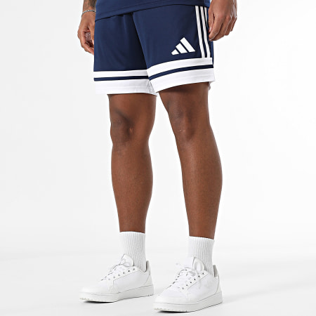 Adidas Sportswear - Ensemble Tee Shirt Et Short Jogging Squa 25 JG5830 JH3410 Bleu Marine Blanc