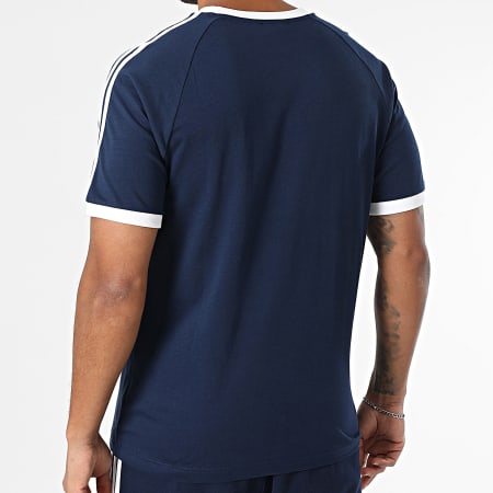 Adidas Originals - Ensemble Tee Shirt Et Short Jogging A Bandes 3 Stripes IA4850 IM9424 Bleu Marine Blanc