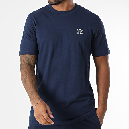 Adidas Originals - Ensemble Tee Shirt Et Short Jogging Trefoil Essential JC9989 IY8521 Bleu Marine