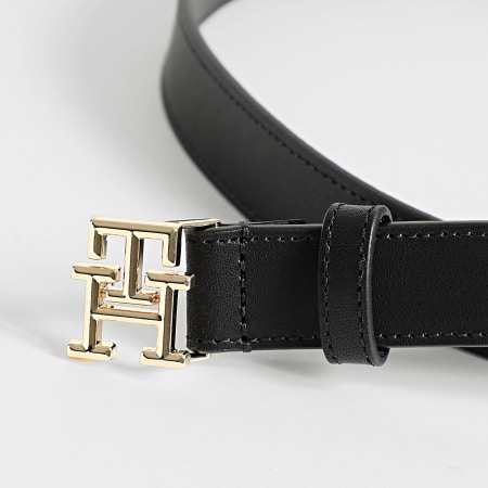 Tommy Hilfiger - Ceinture Femme Logo 7248 Noir Doré