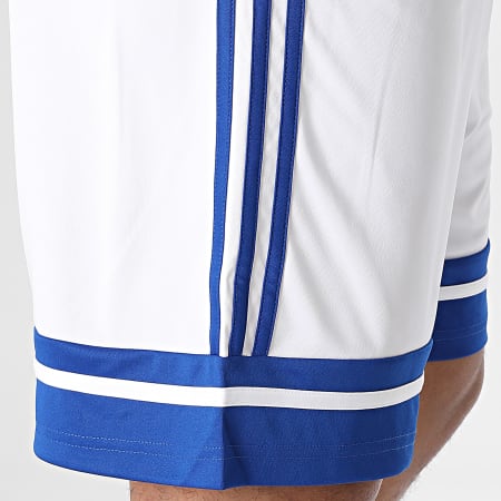 Adidas Sportswear - Short Jogging Squa 25 JH3409 Blanc Bleu Roi